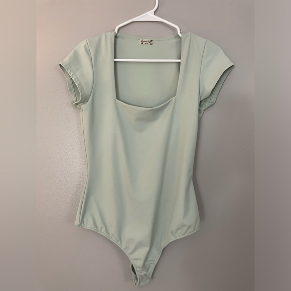 Free People Fair and Square Neck Duo Bodysuit Color Dewkist / Sea-foam Teal - Picture 7 of 11